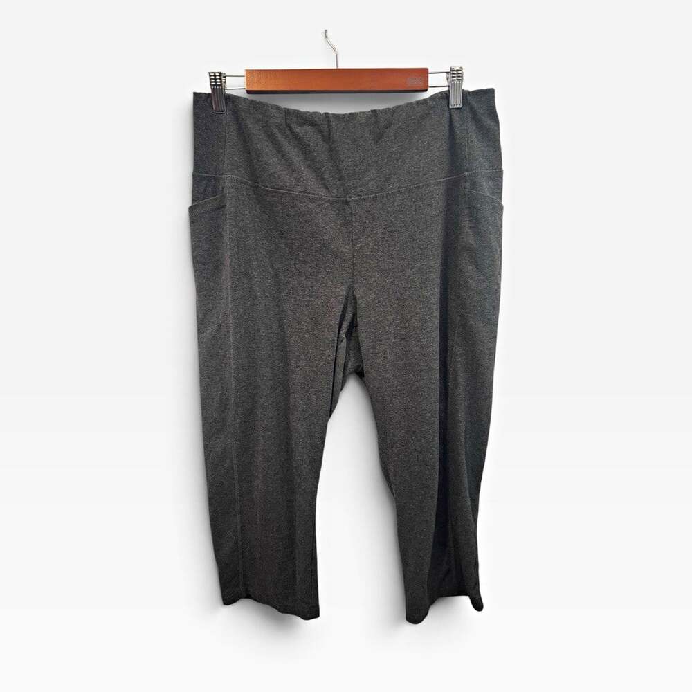 RBX Live Life Active Women’s Plus 2X Gray Solid Capri Leggings Stretch Waist